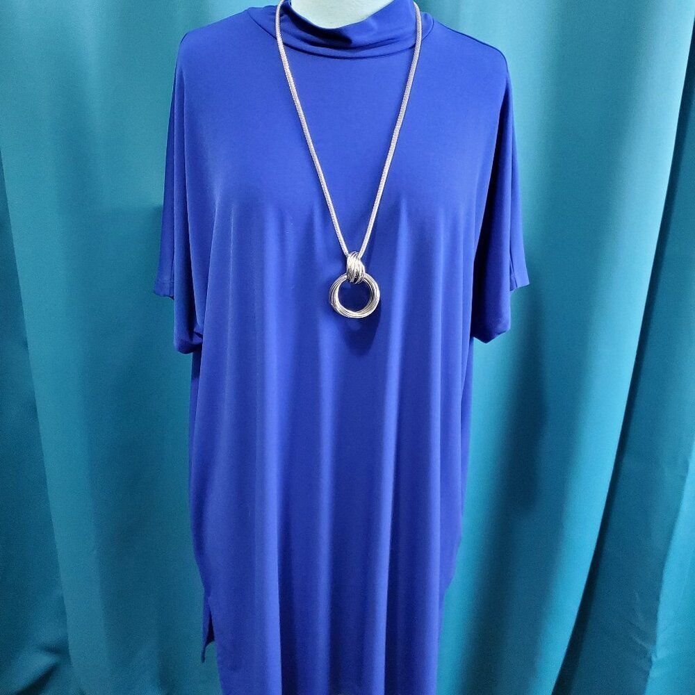 Susan Graver flowing royal blue Tunic shirt/dress 1x